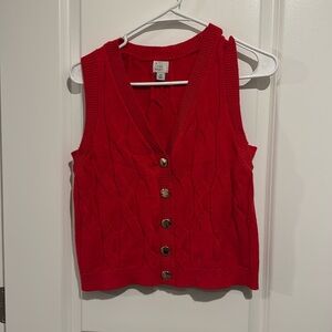 Red sweater vest
